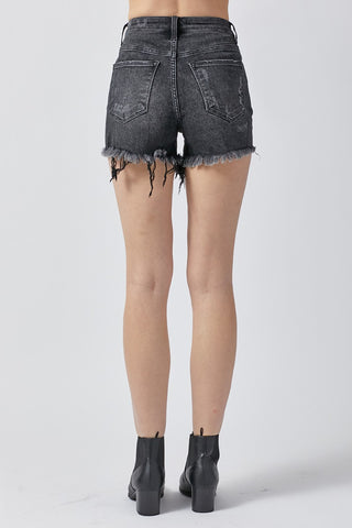 RISEN Raw Hem Denim Shorts with Pockets Trendsi