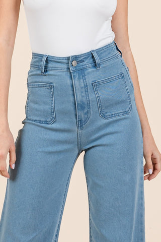 Mittoshop High Waist Wide Leg Jeans Trendsi