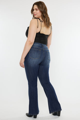 Kancan Full Size Mid Rise Slim Flare Jeans Trendsi