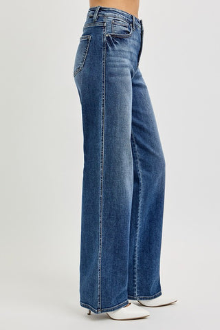 RISEN Full Size Tummy Control High Rise Jeans Trendsi