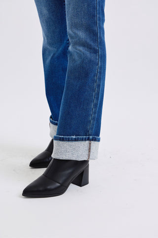 Judy Blue Full Size Run Mid-Rise Bootcut Jeans with Thermal Lining Trendsi