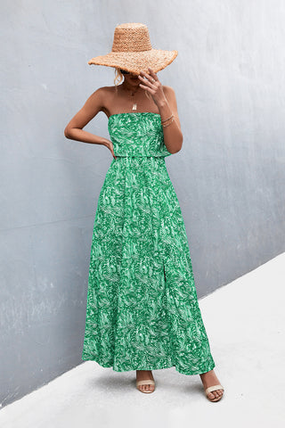 Strapless Split Maxi Dress Trendsi