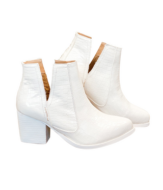 Tarim Bootie in White Croc Ave Shops