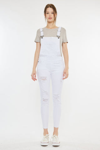 Kancan Distressed Skinny Denim Overalls Trendsi