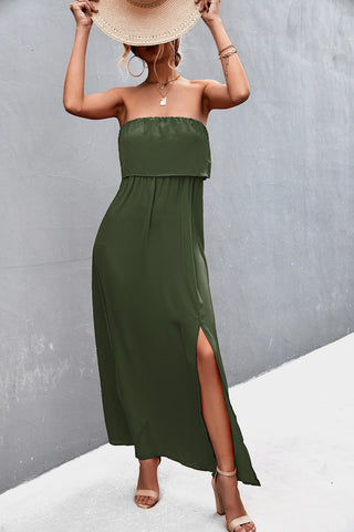 Strapless Split Maxi Dress Trendsi