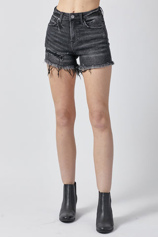 RISEN Raw Hem Denim Shorts with Pockets Trendsi