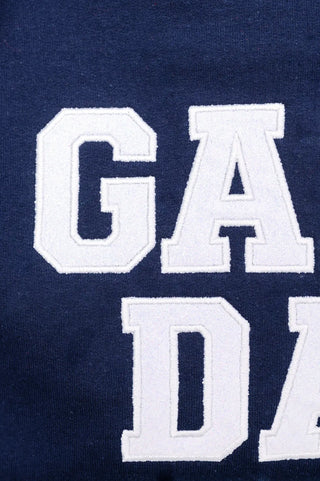 PREORDER: Embroidered Glitter Game Day Sweatshirt in Navy/White Ave Shops