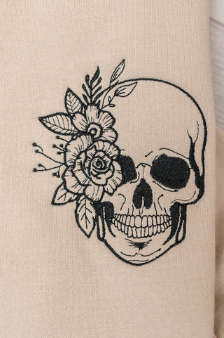 PREORDER: Embroidered Floral Skull Sweatshirt Ave Shops