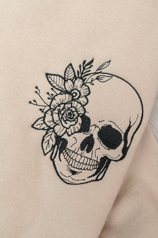 PREORDER: Embroidered Floral Skull Sweatshirt Ave Shops