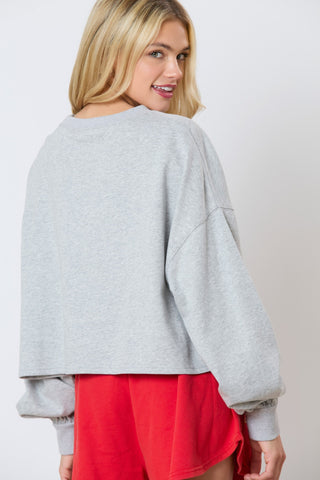 Baseball Towel & Sequins Embroidery Sweatshirt Ave Shops