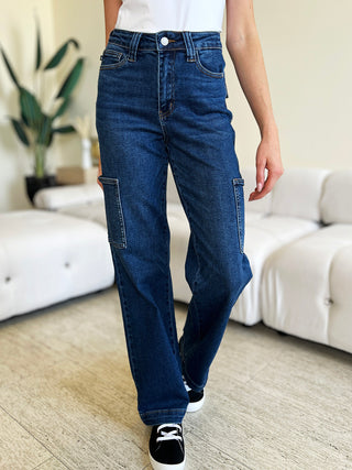 Judy Blue Full Size High Waist Cargo Jeans Trendsi