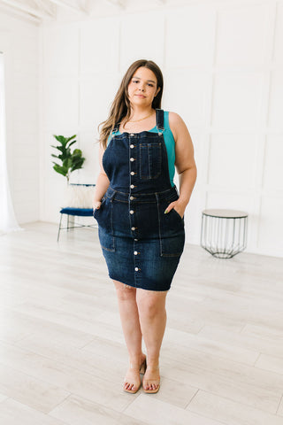 Agnes Denim Overall Dress - Fashion Are Us 