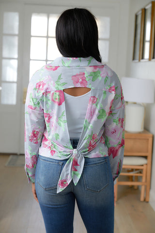 Thinking On It Open Back Floral Top - Fashion Are Us 