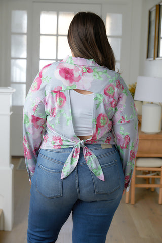 Thinking On It Open Back Floral Top - Fashion Are Us 