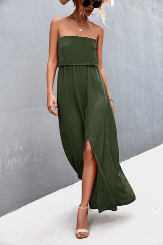 Strapless Split Maxi Dress Trendsi