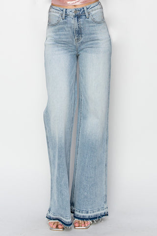 Risen Full Size High Rise Wide Leg Jeans Trendsi