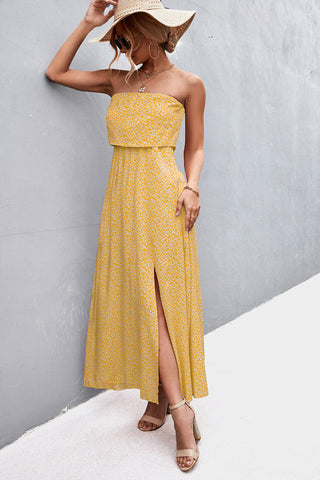 Strapless Split Maxi Dress Trendsi