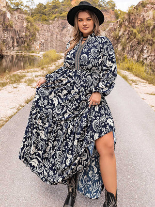 Plus Size Long Sleeve Maxi Dress Trendsi