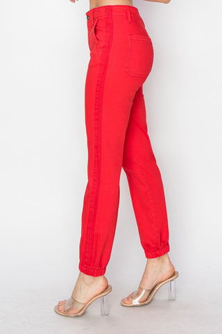 RISEN Full Size High Waisted Jogger Jeans Trendsi