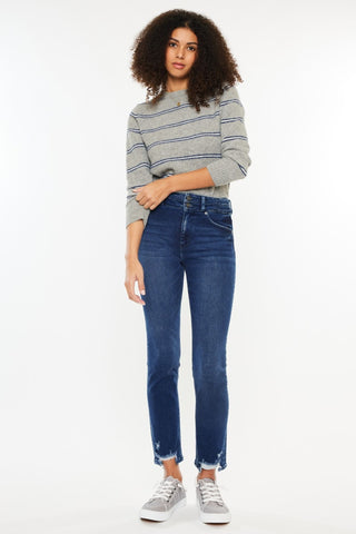 Kancan High Rise Slim Straight Jeans Trendsi