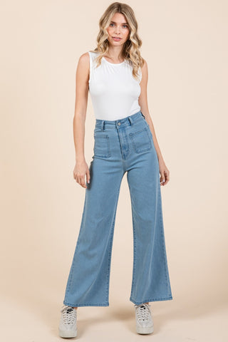 Mittoshop High Waist Wide Leg Jeans Trendsi