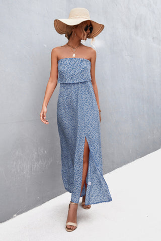 Strapless Split Maxi Dress Trendsi