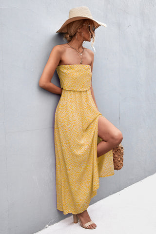 Strapless Split Maxi Dress Trendsi