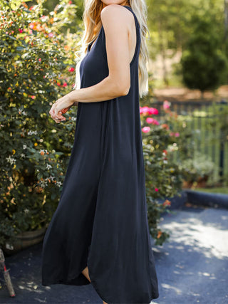 Full Size V-Neck Midi Tank Dress Trendsi