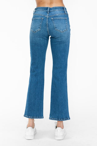 bytos Full Size Cat's Whiskers Mid Rise Ankle Jeans Trendsi