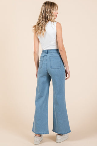 Mittoshop High Waist Wide Leg Jeans Trendsi