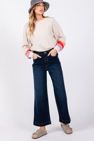 SAGE + FIG High Waist Wide Leg Jeans Trendsi