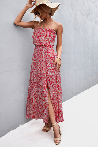 Strapless Split Maxi Dress Trendsi