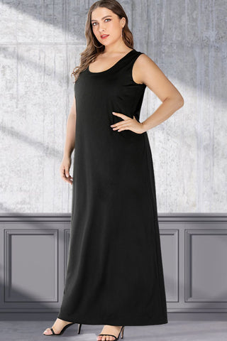 Plus Size Scoop Neck Maxi Tank Dress Trendsi