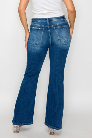 bytos Full Size High Rise Bootcut Jeans with Pockets Trendsi