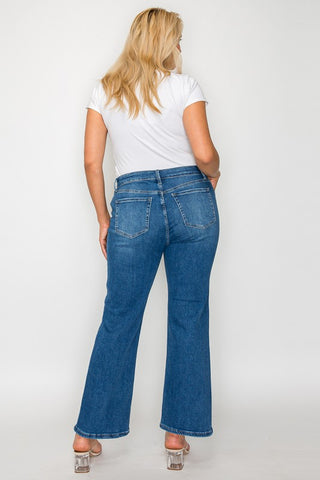 bytos Full Size Cat's Whiskers Mid Rise Ankle Jeans Trendsi