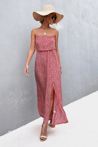 Strapless Split Maxi Dress Trendsi