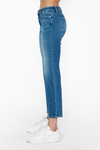 bytos Full Size Cat's Whiskers Mid Rise Ankle Jeans Trendsi