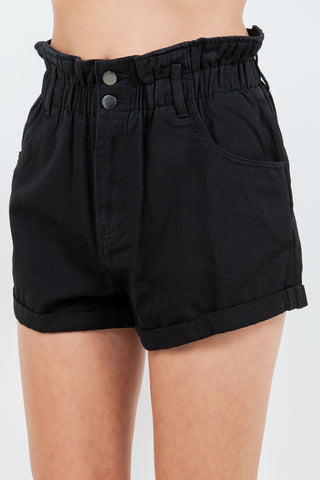 American Bazi High Waist Paper Bag Shorts Trendsi