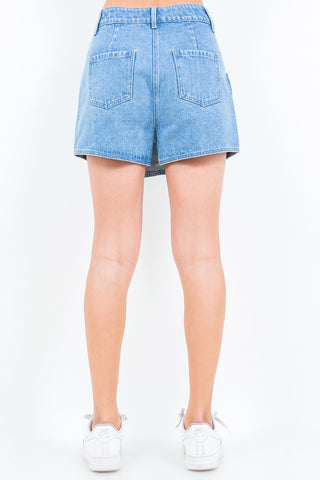 American Bazi Cargo Pocket Denim Skort Trendsi