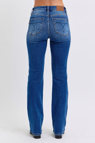 Judy Blue Full Size Run Mid-Rise Bootcut Jeans with Thermal Lining Trendsi