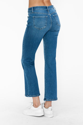 bytos Full Size Cat's Whiskers Mid Rise Ankle Jeans Trendsi