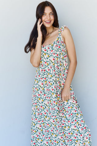 Doublju In The Garden Ruffle Floral Maxi Dress in Natural Rose Trendsi