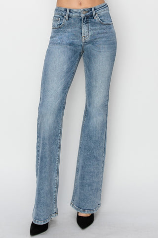 RISEN Full Size Mid Rise Bootcut Jeans Trendsi