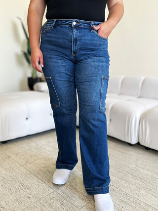 Judy Blue Full Size High Waist Cargo Jeans Trendsi