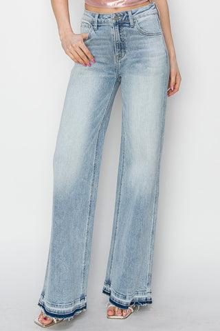 Risen Full Size High Rise Wide Leg Jeans Trendsi