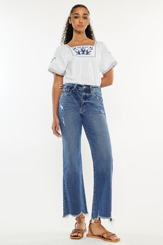 Kancan Full Size High Rise Slim Wide Leg Jeans Trendsi