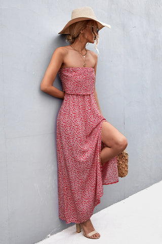 Strapless Split Maxi Dress Trendsi