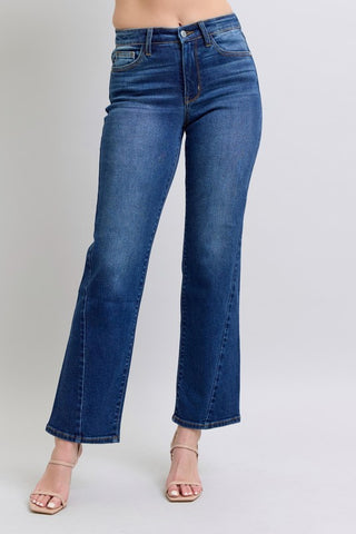 Judy Blue Full Size Side Seam Detail Straight Jeans with Pockets Trendsi