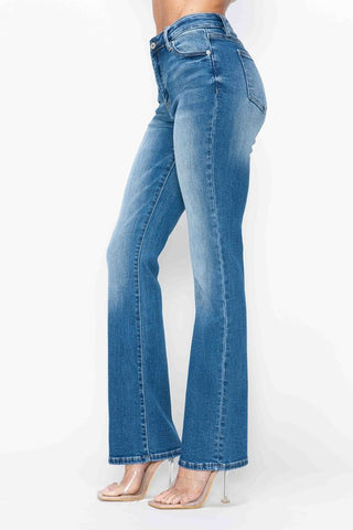 bytos Full Size Distressed High Rise Jeans with Pockets Trendsi