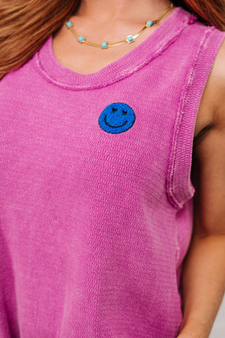 A Few of My Favorite Things Round Neck Tank in Fuchsia - Fashion Are Us, LLC